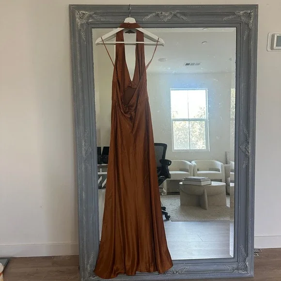 halter dress a line Casual Halter Neck A-Line Dress Sleeveless Belted Swing main image 0